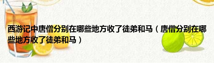 西游记中唐僧分别在哪些地方收了徒弟和马（唐僧分别在哪些地方收了徒弟和马）