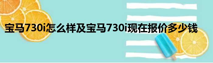 宝马730i怎么样及宝马730i现在报价多少钱