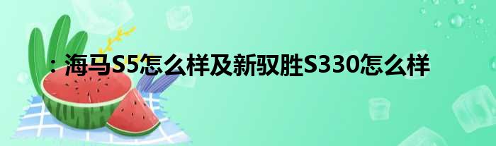 ：海马S5怎么样及新驭胜S330怎么样