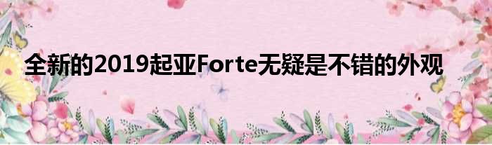 全新的2019起亚Forte无疑是不错的外观