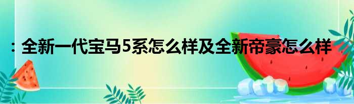 ：全新一代宝马5系怎么样及全新帝豪怎么样