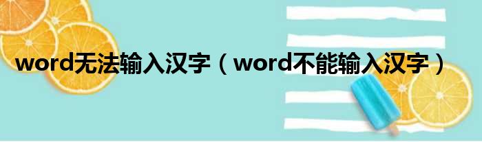 word无法输入汉字（word不能输入汉字）