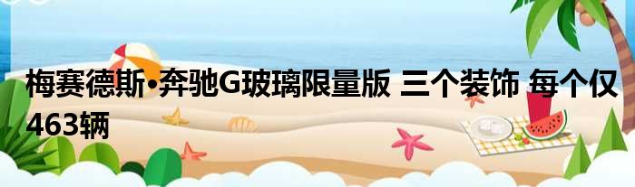 梅赛德斯·奔驰G玻璃限量版 三个装饰 每个仅463辆