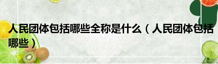 人民团体包括哪些全称是什么（人民团体包括哪些）