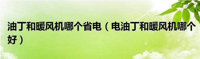 油丁和暖风机哪个省电（电油丁和暖风机哪个好）