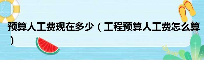 预算人工费现在多少（工程预算人工费怎么算）