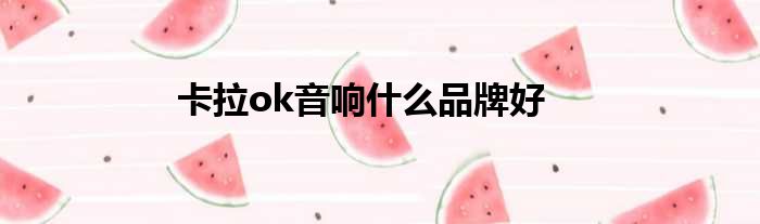 卡拉ok音响什么品牌好