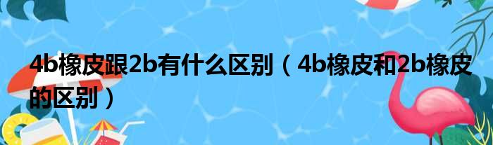 4b橡皮跟2b有什么区别（4b橡皮和2b橡皮的区别）