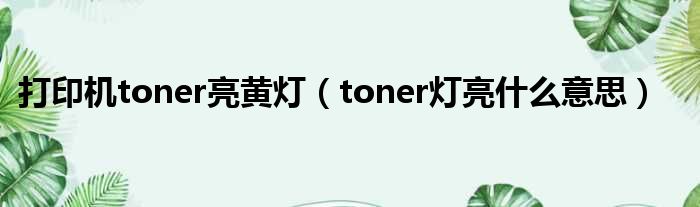 打印机toner亮黄灯（toner灯亮什么意思）