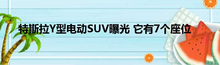 特斯拉Y型电动SUV曝光 它有7个座位