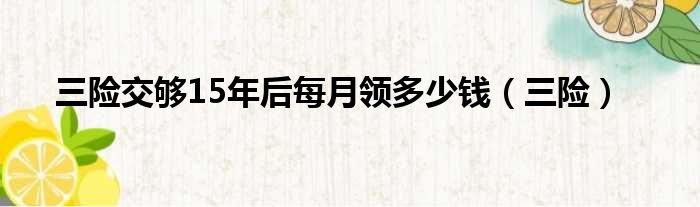 三险交够15年后每月领多少钱（三险）