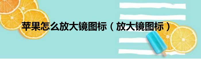 苹果怎么放大镜图标（放大镜图标）