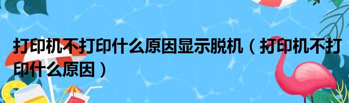 打印机不打印什么原因显示脱机（打印机不打印什么原因）