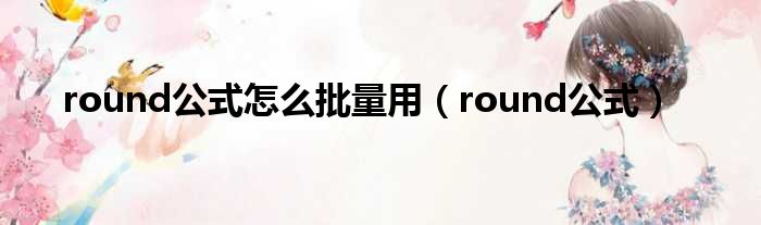 round公式怎么批量用（round公式）