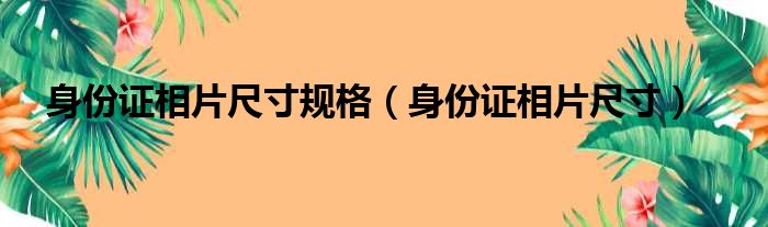 身份证相片尺寸规格（身份证相片尺寸）