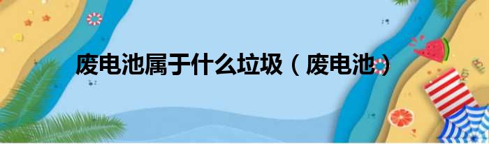 废电池属于什么垃圾（废电池）