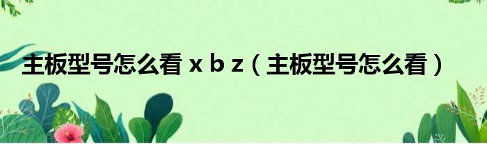 主板型号怎么看 x b z（主板型号怎么看）