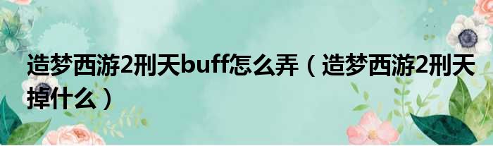 造梦西游2刑天buff怎么弄（造梦西游2刑天掉什么）