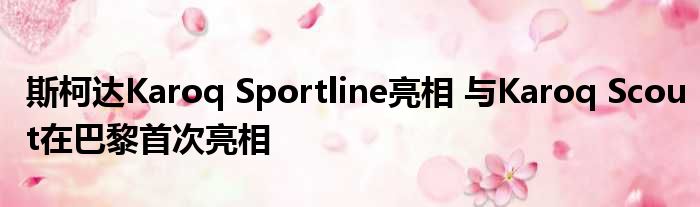 斯柯达Karoq Sportline亮相 与Karoq Scout在巴黎首次亮相