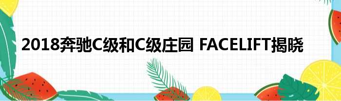 2018奔驰C级和C级庄园 FACELIFT揭晓