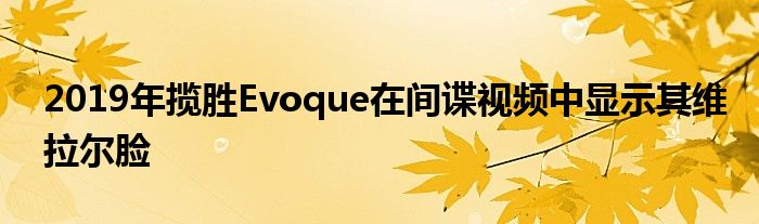 2019年揽胜Evoque在间谍视频中显示其维拉尔脸