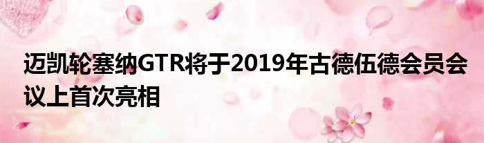 迈凯轮塞纳GTR将于2019年古德伍德会员会议上首次亮相