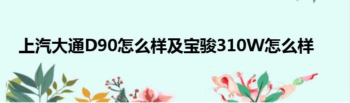 上汽大通D90怎么样及宝骏310W怎么样