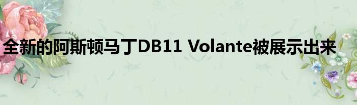 全新的阿斯顿马丁DB11 Volante被展示出来