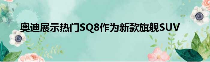 奥迪展示热门SQ8作为新款旗舰SUV