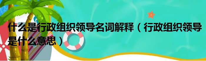 什么是行政组织领导名词解释（行政组织领导是什么意思）