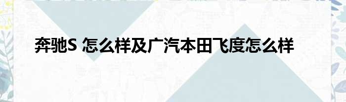 奔驰S 怎么样及广汽本田飞度怎么样