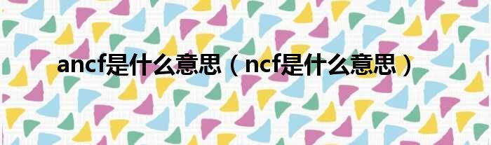 ancf是什么意思（ncf是什么意思）