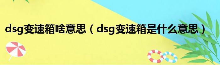 dsg变速箱啥意思（dsg变速箱是什么意思）