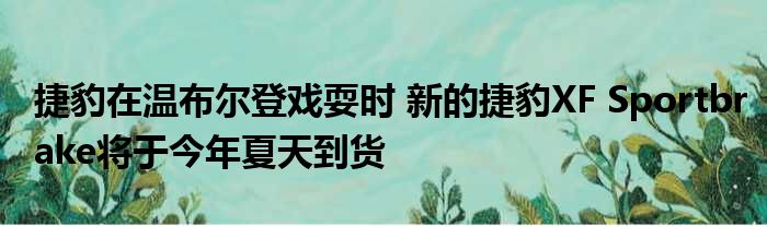 捷豹在温布尔登戏耍时 新的捷豹XF Sportbrake将于今年夏天到货