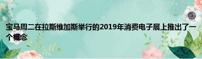 宝马周二在拉斯维加斯举行的2019年消费电子展上推出了一个概念