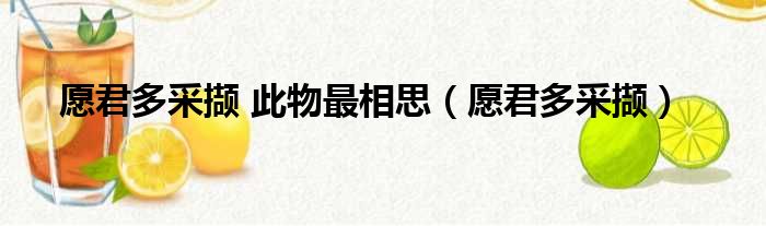 愿君多采撷 此物最相思（愿君多采撷）