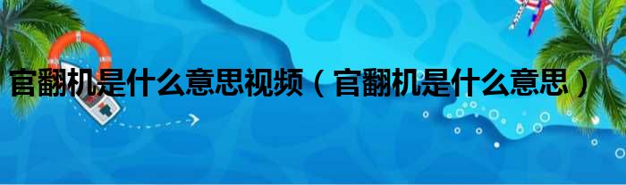 官翻机是什么意思视频（官翻机是什么意思）