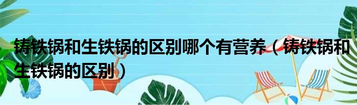 铸铁锅和生铁锅的区别哪个有营养（铸铁锅和生铁锅的区别）