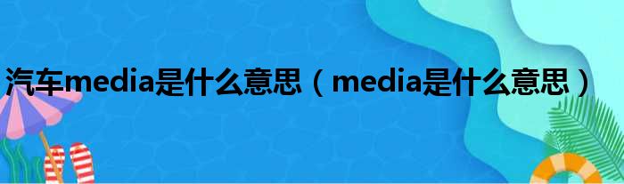 汽车media是什么意思（media是什么意思）