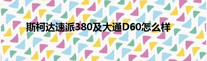 斯柯达速派380及大通D60怎么样