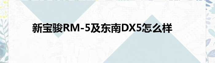 新宝骏RM-5及东南DX5怎么样