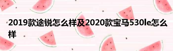 2019款途锐怎么样及2020款宝马530le怎么样