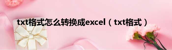 txt格式怎么转换成excel（txt格式）