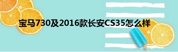 宝马730及2016款长安CS35怎么样