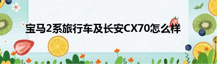 宝马2系旅行车及长安CX70怎么样