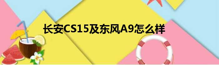 长安CS15及东风A9怎么样