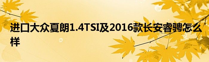 进口大众夏朗1.4TSI及2016款长安睿骋怎么样