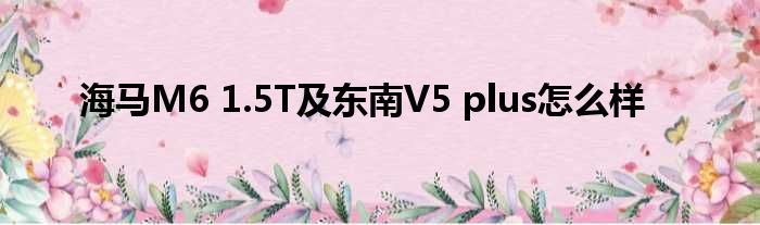 海马M6 1.5T及东南V5 plus怎么样