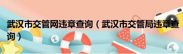 武汉市交管网违章查询（武汉市交管局违章查询）