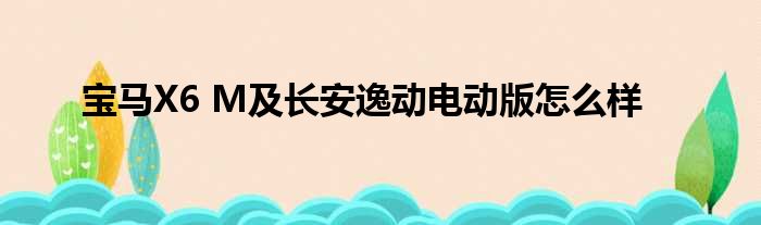 宝马X6 M及长安逸动电动版怎么样